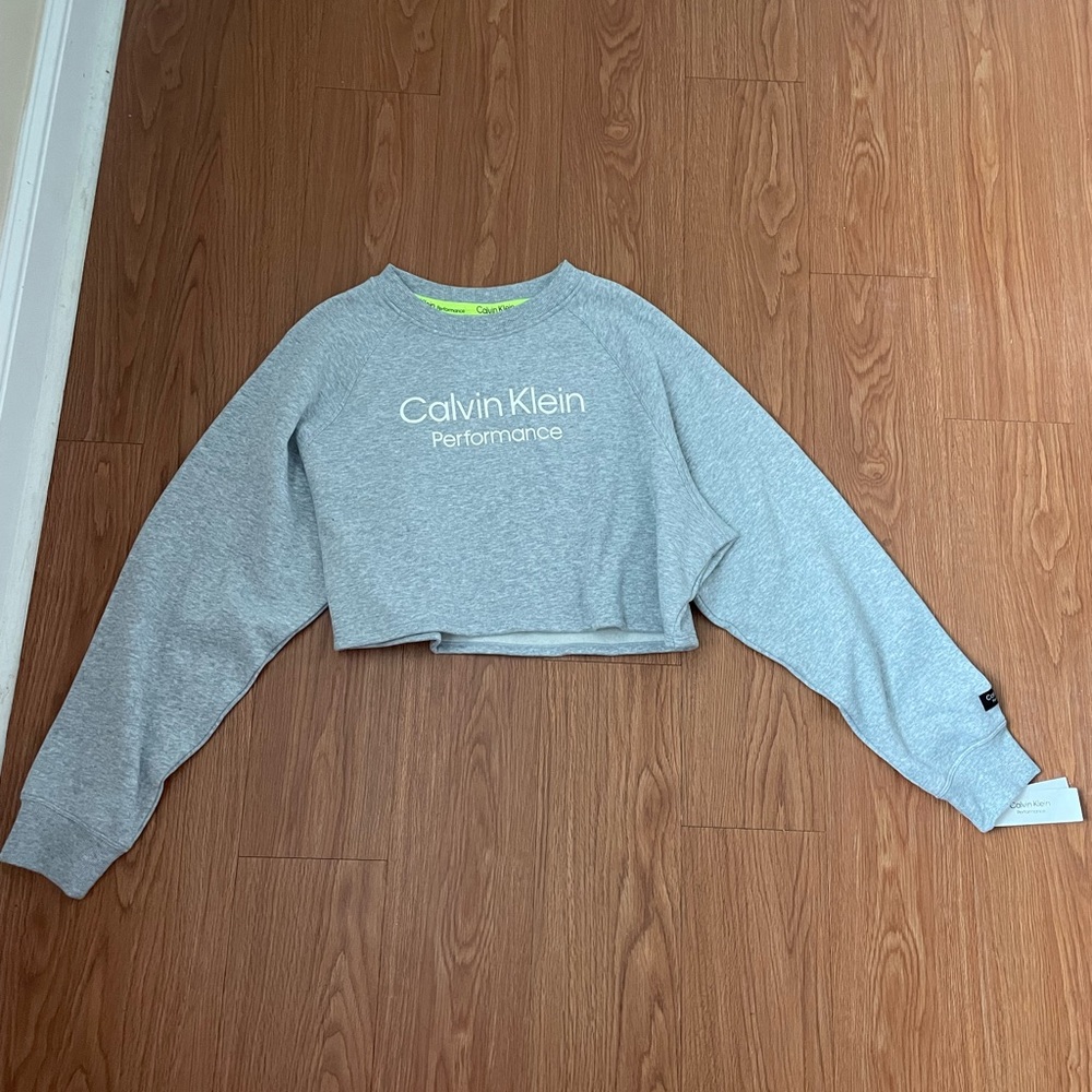 NWT Calvin Klein crop performance sweater